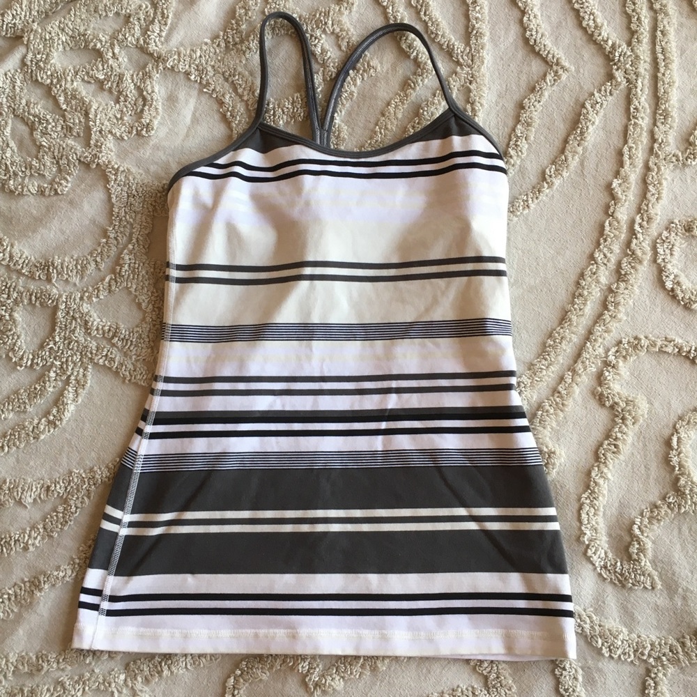 lululemon athletica Striped Tank Top - Black and White